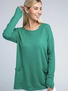 Its Been a Week Casual Friday Simple Front Pocket Sweater-Women's Clothing-Shop Z & Joxa