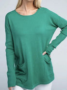 Its Been a Week Casual Friday Simple Front Pocket Sweater-Women's Clothing-Shop Z & Joxa