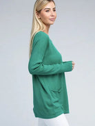 Its Been a Week Casual Friday Simple Front Pocket Sweater-Women's Clothing-Shop Z & Joxa