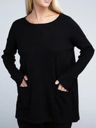 Its Been a Week Casual Friday Simple Front Pocket Sweater-Women's Clothing-Shop Z & Joxa