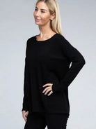 Its Been a Week Casual Friday Simple Front Pocket Sweater-Women's Clothing-Shop Z & Joxa