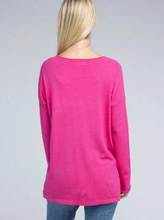 Its Been a Week Casual Friday Simple Front Pocket Sweater-Women's Clothing-Shop Z & Joxa