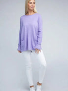 Its Been a Week Casual Friday Simple Front Pocket Sweater-Women's Clothing-Shop Z & Joxa