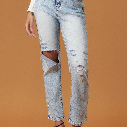 Jeans for Real Life High Rise Distressed Skinny Jeans-Women's Clothing-Shop Z & Joxa