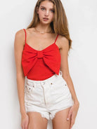 Judge Me When You Are Perfect Red Bow Front Top-Women's Clothing-Shop Z & Joxa