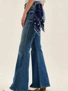 Judy Blue Bandana Belle Mid Rise Jaqueline Flare Jeans-Women's Jeans-Shop Z & Joxa