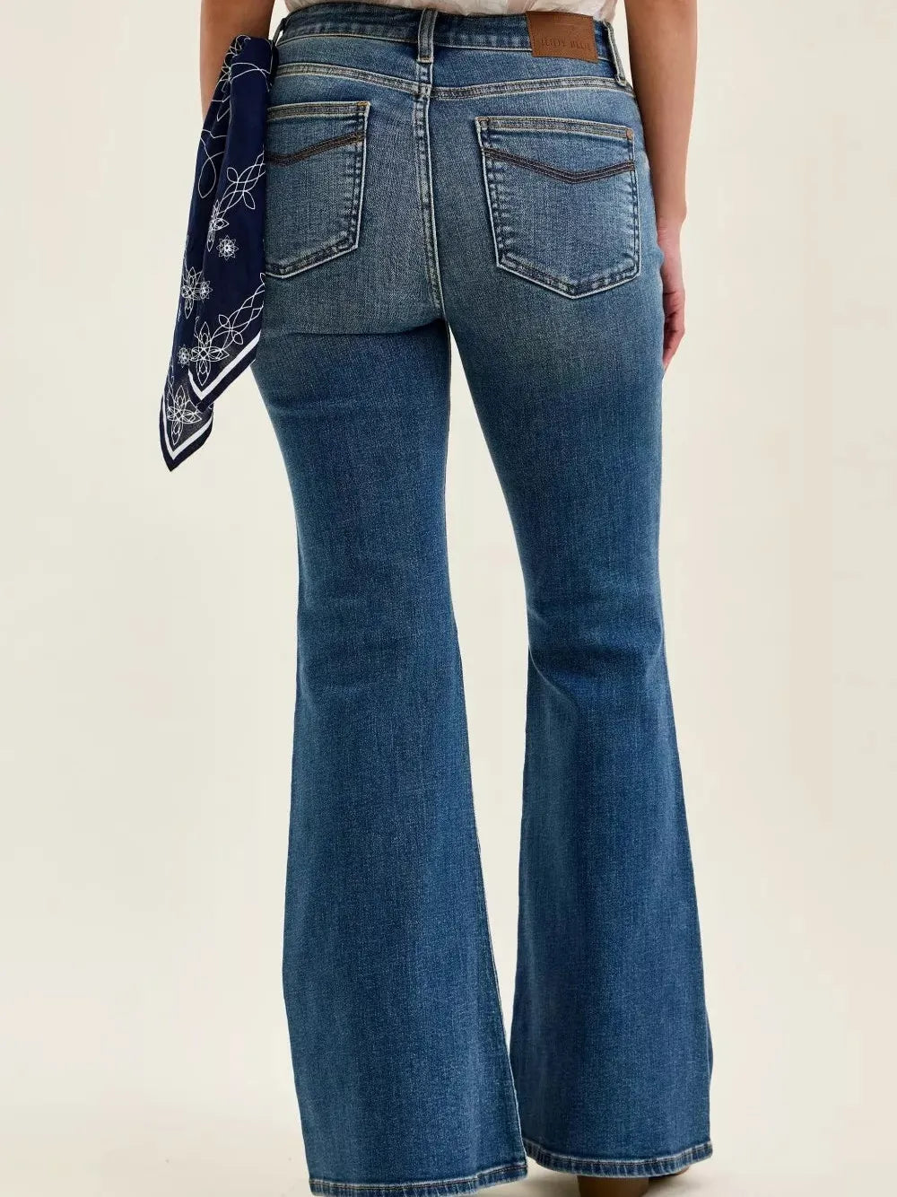 Judy Blue Bandana Belle Mid Rise Jaqueline Flare Jeans-Women's Jeans-Shop Z & Joxa