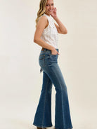 Judy Blue Bandana Belle Mid Rise Jaqueline Flare Jeans-Women's Jeans-Shop Z & Joxa