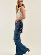 Judy Blue Bandana Belle Mid Rise Jaqueline Flare Jeans-Women's Jeans-Shop Z & Joxa