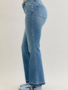 Judy Blue Blue Crush Mid Rise Slim Bootcut Release Hem Jeans-Women's Jeans-Shop Z & Joxa