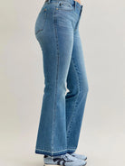 Judy Blue Blue Crush Mid Rise Slim Bootcut Release Hem Jeans-Women's Jeans-Shop Z & Joxa