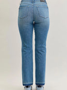 Judy Blue Blue Crush Mid Rise Slim Bootcut Release Hem Jeans-Women's Jeans-Shop Z & Joxa