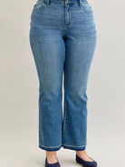 Judy Blue Blue Crush Tummy Control Mid Rise Slim Bootcut Release Hem Jeans-Women's Jeans-Shop Z & Joxa