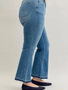 Judy Blue Blue Crush Tummy Control Mid Rise Slim Bootcut Release Hem Jeans-Women's Jeans-Shop Z & Joxa