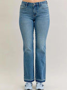 Judy Blue Blue Crush Tummy Control Mid Rise Slim Bootcut Release Hem Jeans-Women's Jeans-Shop Z & Joxa