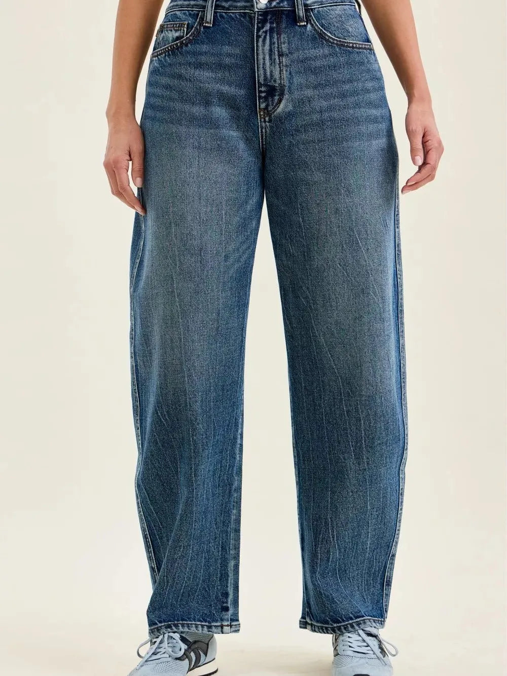 Judy Blue Blue Hour High Waist Arc Weathered Barrel Jeans-Women's Jeans-Shop Z & Joxa
