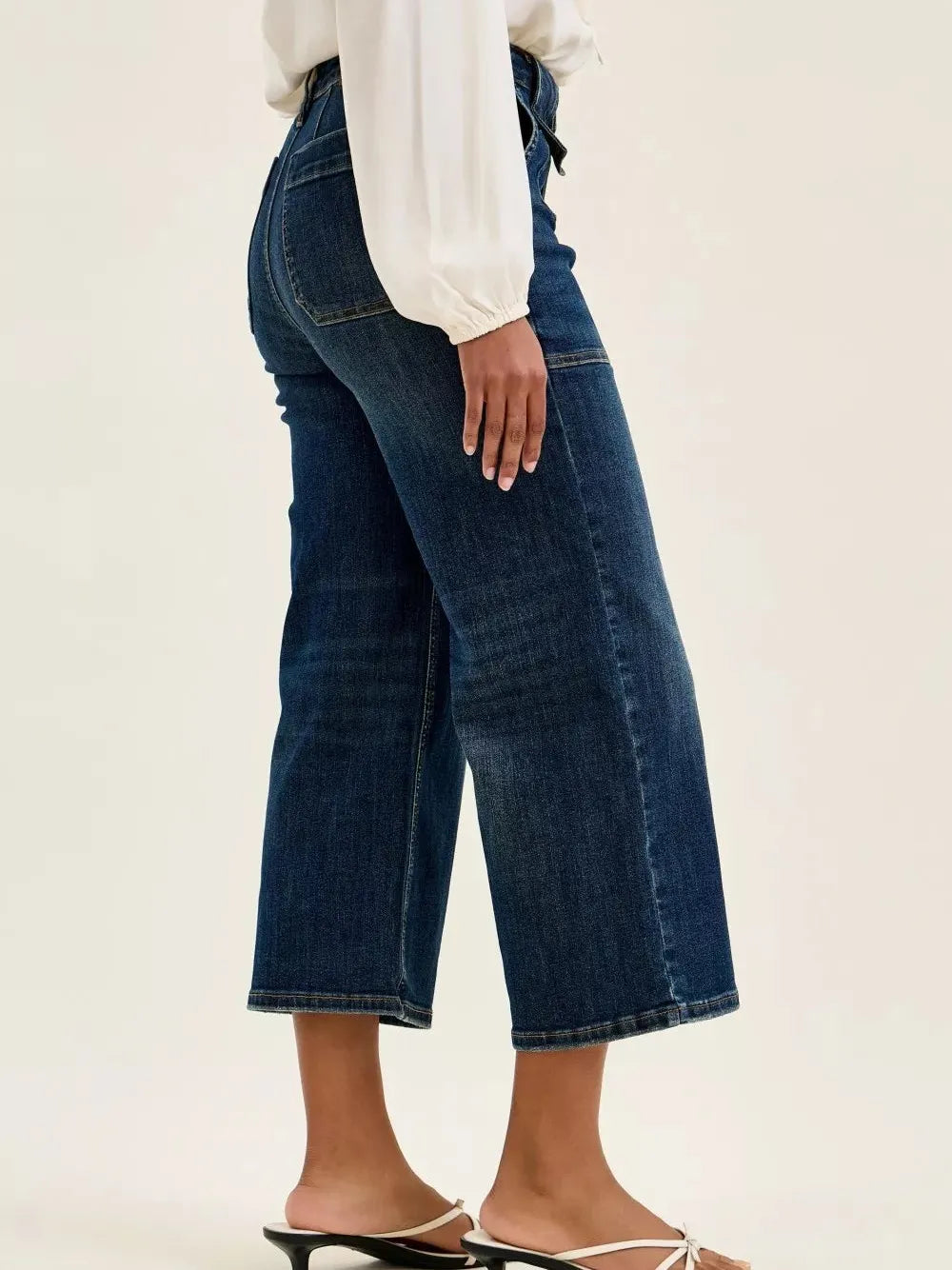 Judy Blue Built for Style Highrise Wide Crop Utility Jeans-Women's Jeans-Shop Z & Joxa