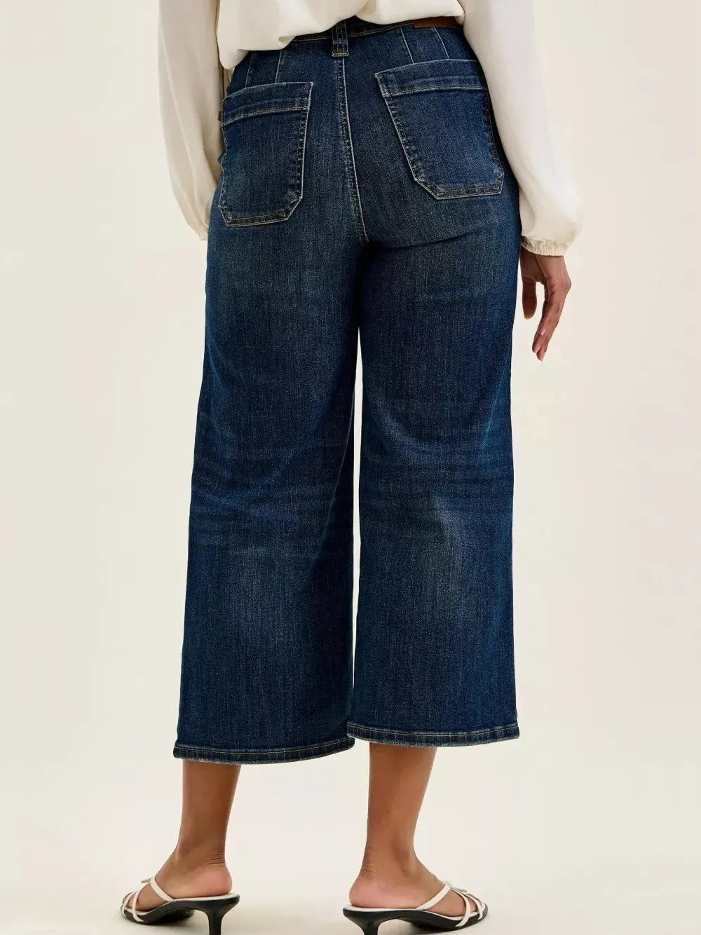 Judy Blue Built for Style Highrise Wide Crop Utility Jeans-Women's Jeans-Shop Z & Joxa