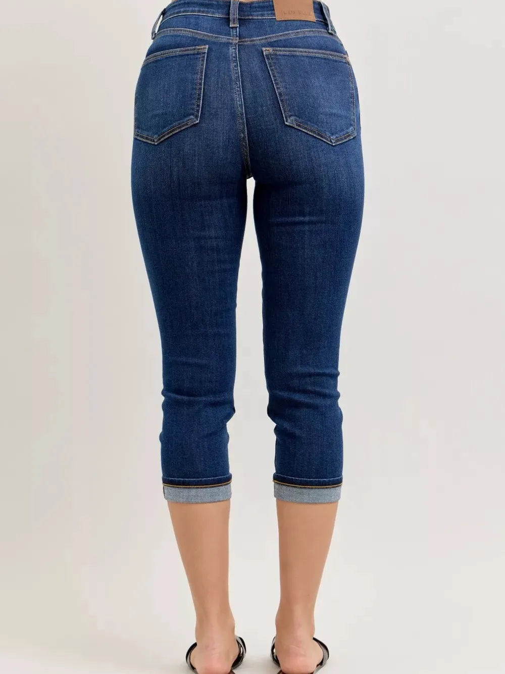 Judy Blue Capri Luxe Highrise Capri Jeans with Single Cuff-Women's Jeans-Shop Z & Joxa