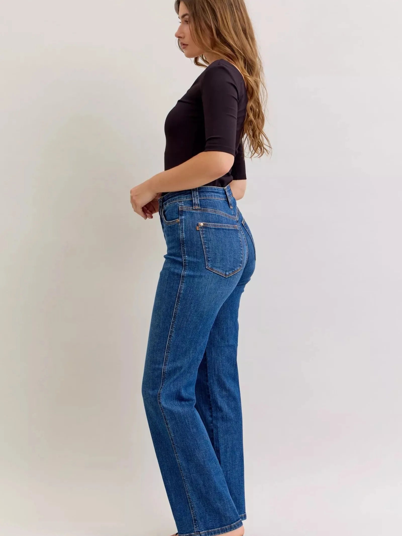 Judy Blue Classic Confidence Highrise Tummy Control Straight Jeans-Women's Jeans-Shop Z & Joxa