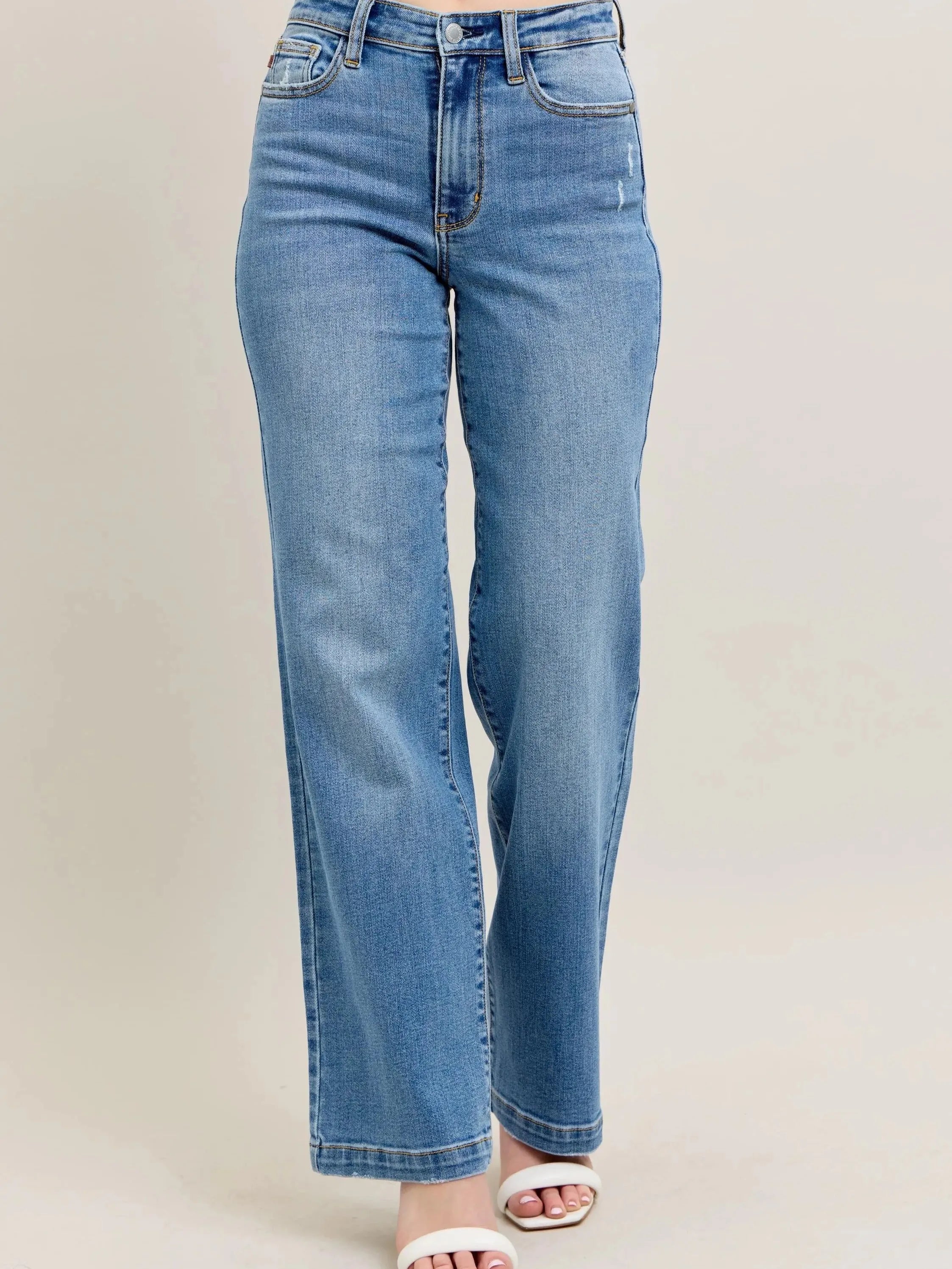 Judy Blue Classic High Rise Straight Cut Jeans-Women's Jeans-Shop Z & Joxa
