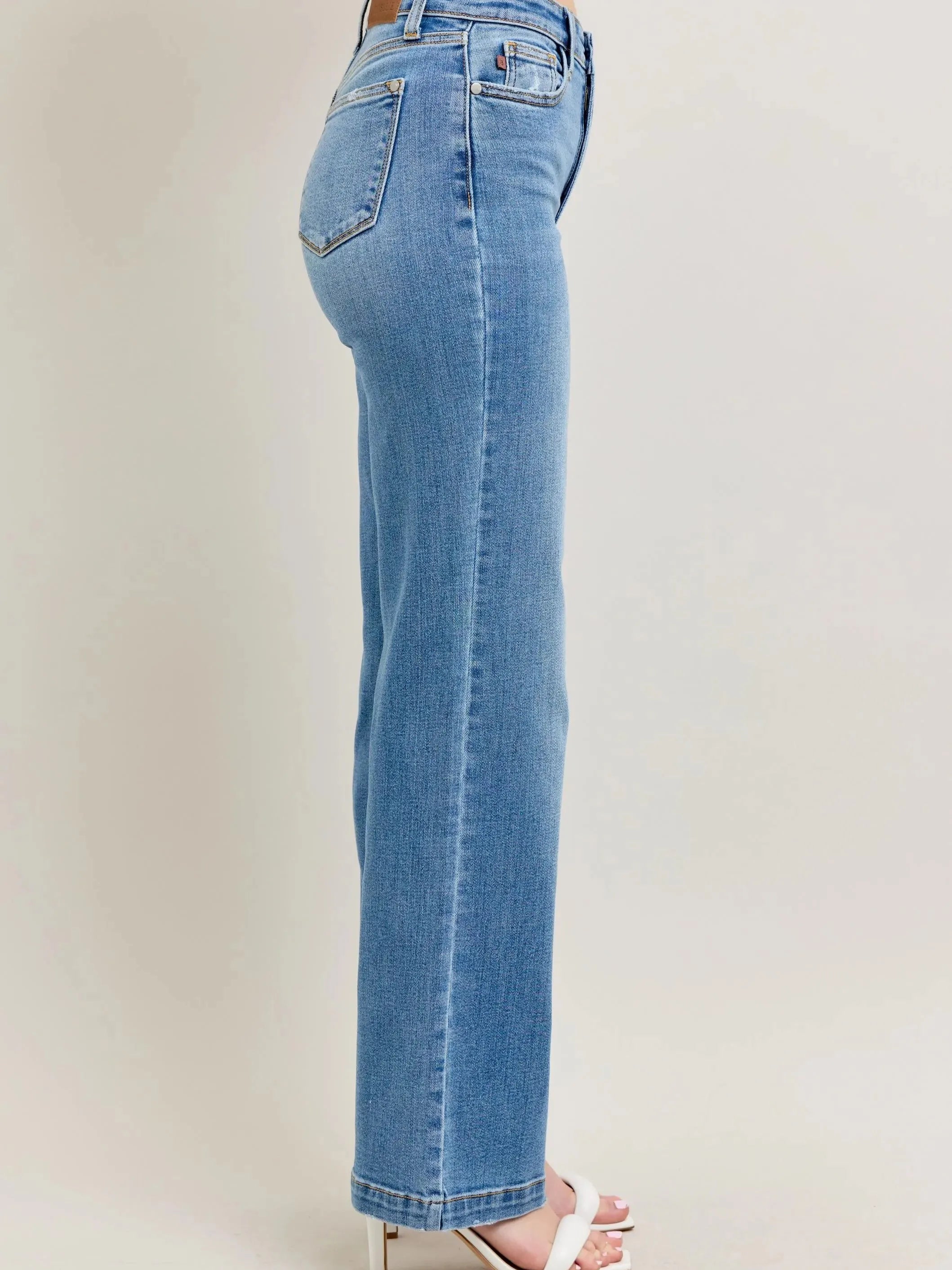 Judy Blue Classic High Rise Straight Cut Jeans-Women's Jeans-Shop Z & Joxa