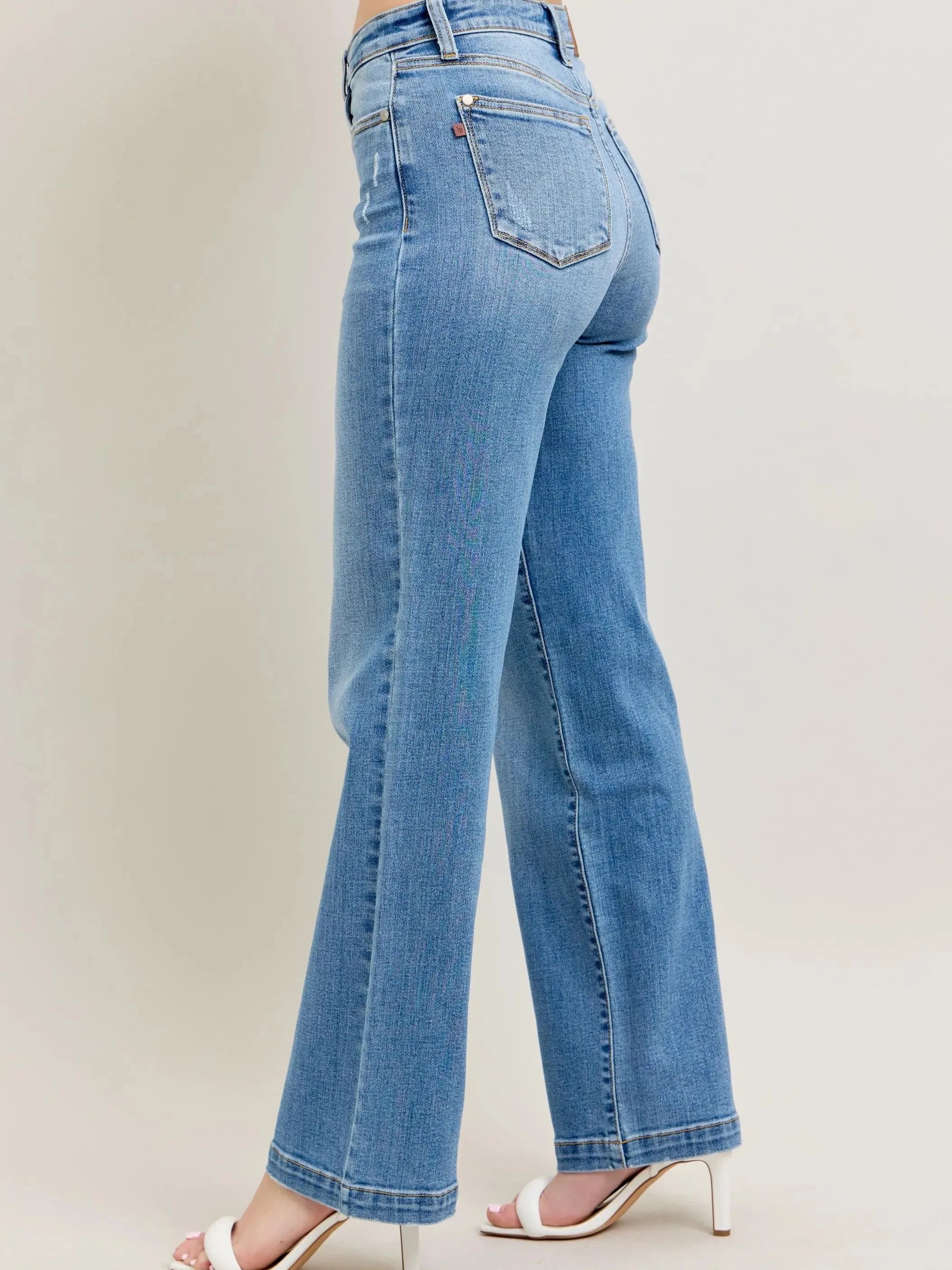 Judy Blue Classic High Rise Straight Cut Jeans-Women's Jeans-Shop Z & Joxa