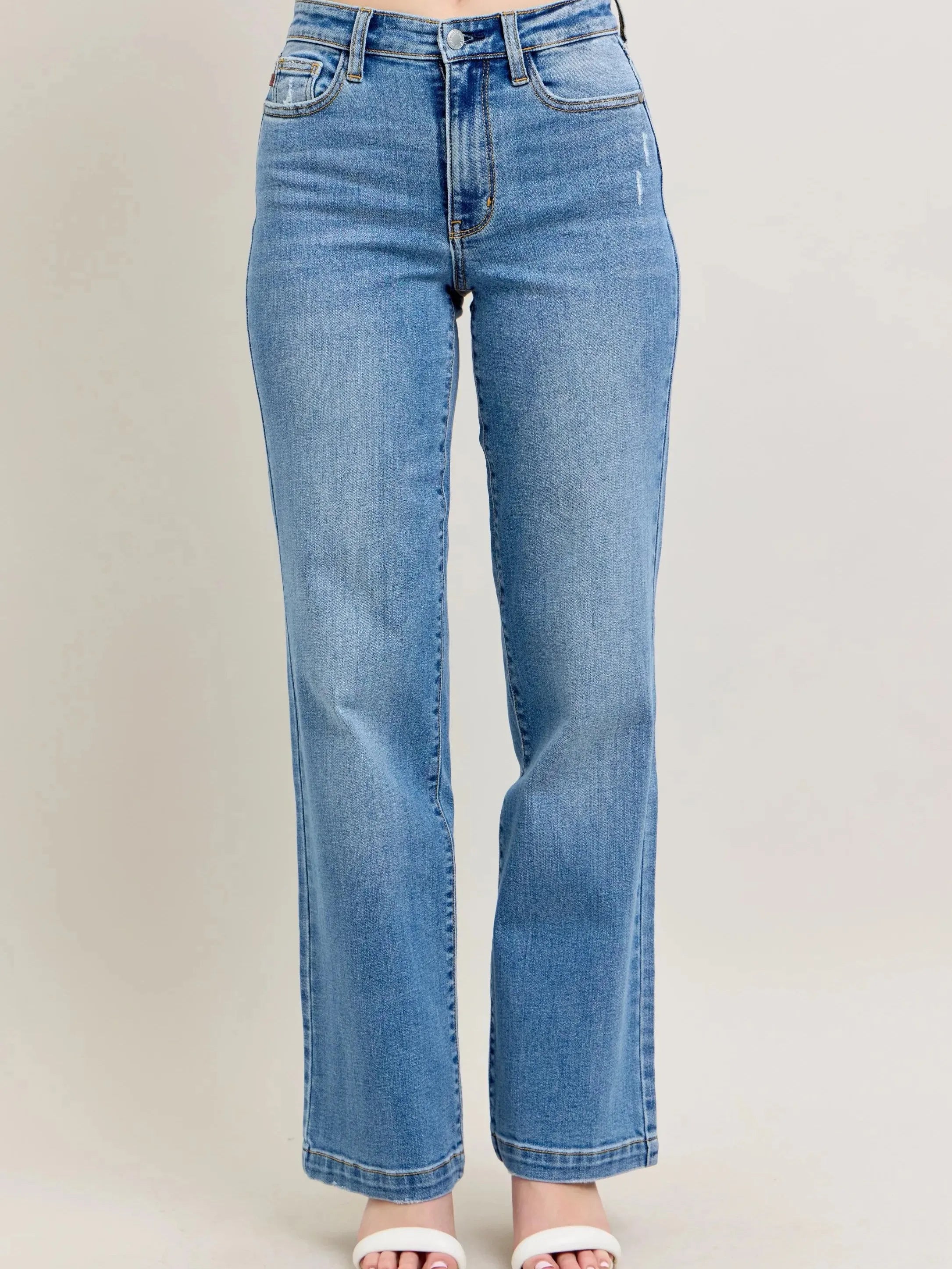 Judy Blue Classic High Rise Straight Cut Jeans-Women's Jeans-Shop Z & Joxa