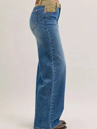 Judy Blue Column & Cord Midrise Straight Jeans with Corduroy-Women's Jeans-Shop Z & Joxa