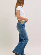 Judy Blue Column & Cord Midrise Straight Jeans with Corduroy-Women's Jeans-Shop Z & Joxa