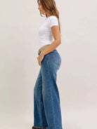 Judy Blue Column & Cord Midrise Straight Jeans with Corduroy-Women's Jeans-Shop Z & Joxa