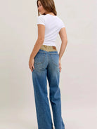 Judy Blue Column & Cord Midrise Straight Jeans with Corduroy-Women's Jeans-Shop Z & Joxa