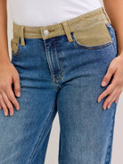 Judy Blue Column & Cord Midrise Straight Jeans with Corduroy-Women's Jeans-Shop Z & Joxa
