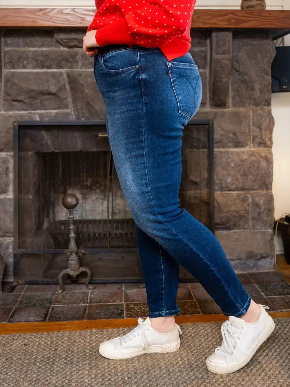 Judy Blue Cozy Curve Stone Washed Thermal Skinny Jeans-Women's Jeans-Shop Z & Joxa