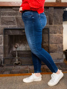 Judy Blue Cozy Curve Stone Washed Thermal Skinny Jeans-Women's Jeans-Shop Z & Joxa