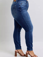 Judy Blue Cozy Curve Stone Washed Thermal Skinny Jeans-Women's Jeans-Shop Z & Joxa