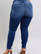 Judy Blue Cozy Curve Stone Washed Thermal Skinny Jeans-Women's Jeans-Shop Z & Joxa