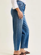Judy Blue Curve Your Enthusiasm Rigid Magic Barrel Leg Jeans-Women's Jeans-Shop Z & Joxa