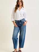 Judy Blue Curve Your Enthusiasm Rigid Magic Barrel Leg Jeans-Women's Jeans-Shop Z & Joxa