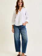 Judy Blue Curve Your Enthusiasm Rigid Magic Barrel Leg Jeans-Women's Jeans-Shop Z & Joxa