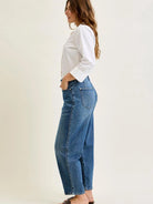 Judy Blue Curve Your Enthusiasm Rigid Magic Barrel Leg Jeans-Women's Jeans-Shop Z & Joxa