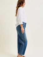 Judy Blue Curve Your Enthusiasm Rigid Magic Barrel Leg Jeans-Women's Jeans-Shop Z & Joxa