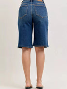 Judy Blue Dark Horizon High Rise Bermuda Denim Shorts-Women's Shorts-Shop Z & Joxa