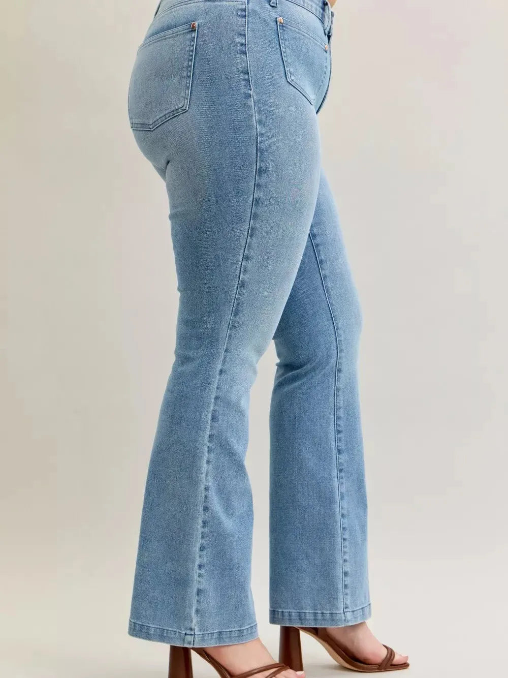 Judy Blue Denim Darling Mid Rise Bootcut Front Pocket Jeans-Women's Jeans-Shop Z & Joxa