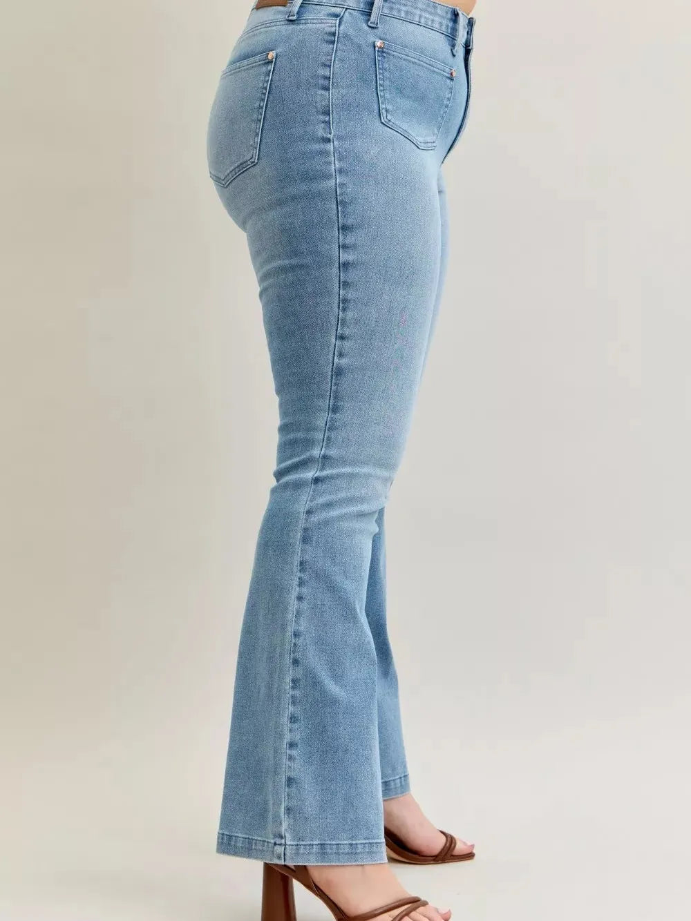 Judy Blue Denim Darling Mid Rise Bootcut Front Pocket Jeans-Women's Jeans-Shop Z & Joxa