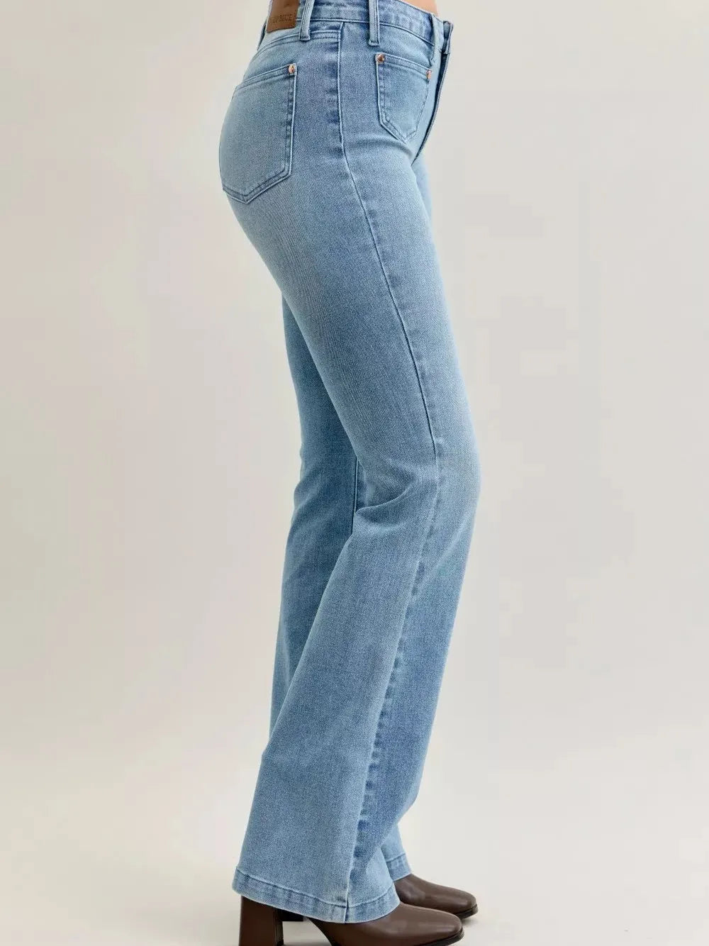 Judy Blue Denim Darling Mid Rise Bootcut Front Pocket Jeans-Women's Jeans-Shop Z & Joxa