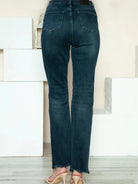 Judy Blue Distress and Impress Destroyed Hem Straight Jeans-Women's Jeans-Shop Z & Joxa