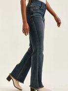 Judy Blue Double Take High Rise Double Button Frayed Hem Jeans-Women's Jeans-Shop Z & Joxa