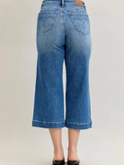 Judy Blue Dreamstone Mid Rise Wide Leg Cropped Jeans-Women's Jeans-Shop Z & Joxa