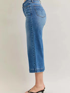 Judy Blue Dreamstone Mid Rise Wide Leg Cropped Jeans-Women's Jeans-Shop Z & Joxa